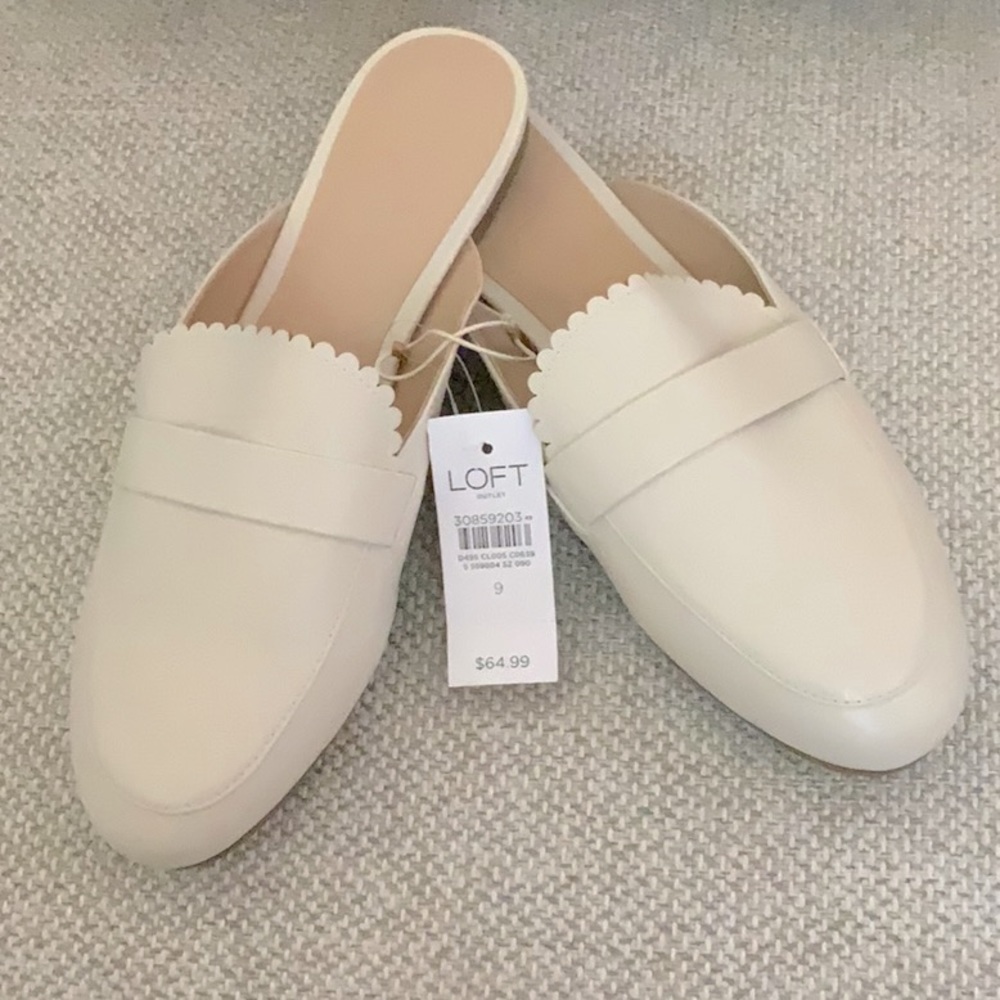 NWT Loft Scalloped Mules Slides 9M